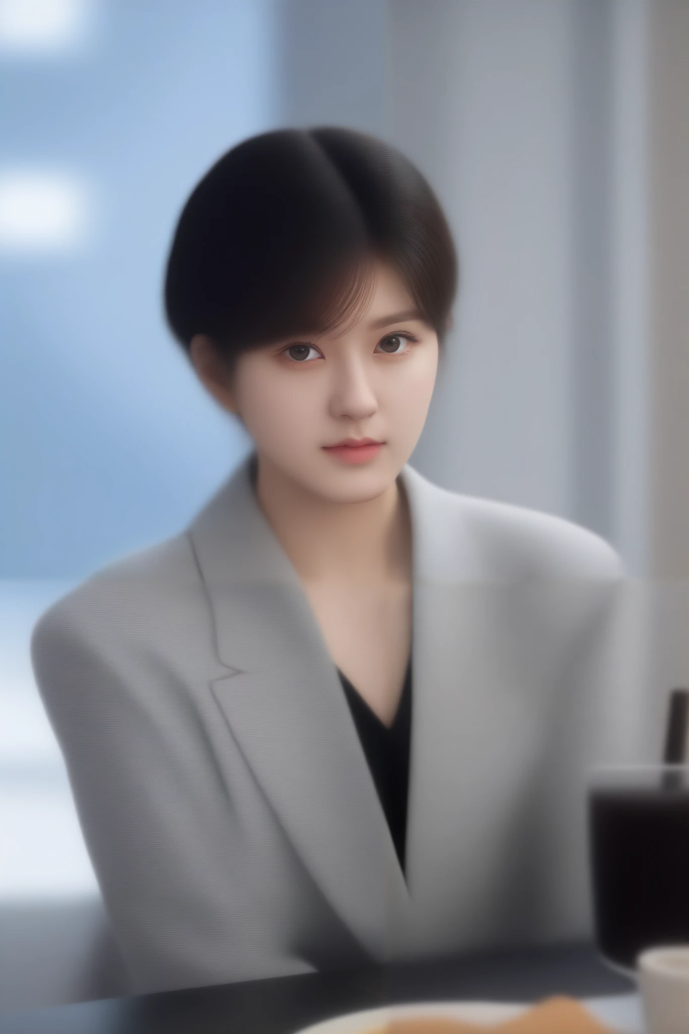 8k, Ultra-high resolution, Highest quality, masterpiece, photograph by trisection method,Surreal, photograph, 1 Girl, (:1.3), pretty girl, Cute Face, Beautiful eyes in every detail, Detailed in fine detail,masterpiece,One Girl:1.2, Japan Female Announcer,extream close up,sad,streaming tears,Black short hair,Messy hair,(Nun's clothing:1.3),(Portraiture of a beautiful young girl in the Impressionist style), (Gray background:1.3),(Impressionist light and colour),prayer,Realistic Skin, Perfect and beautiful face ,Flawless and Cute Face, Skin with attention to detail, Perfect limbs、Narrow waist,Looking at the audience、beauty,Long neck, clavicle ,(((Ideal body type))),A cup small breasts :2,Portraiture:2,Perfect Anatomy,clear detailed,detailed,Surreal,Light and shadow,spotlight, Short Hair,