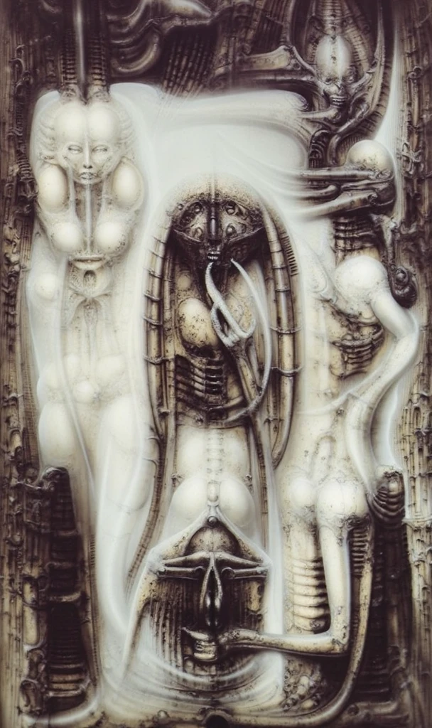 g1g3r,<lora:g1g3r:1.00>, sororoity sisters dared into being cultists. univeristy co-eds performing a successful ritual summoning of an erotic lovecraftian horror, inspired by Lovecraft, drawn by Giger, 2020s sorority basement, highly detailed, realistic, cute undergraduates (20 years old, perky breasts, college students, latex), occult summoning circle (chalk signs, occult symbols)