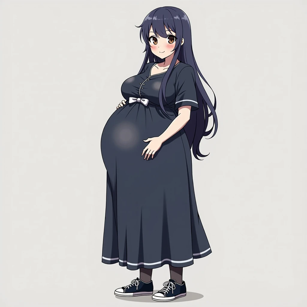 Hair Bow, black hair,Big Baby Bump pregnant, School girl, Big boobs, nipple, cum,16 years girl, Big pregnant Belly, Big Pregnant girl, Largest Belly of Pregnant, Huge Pregnancy Belly, purple eyes