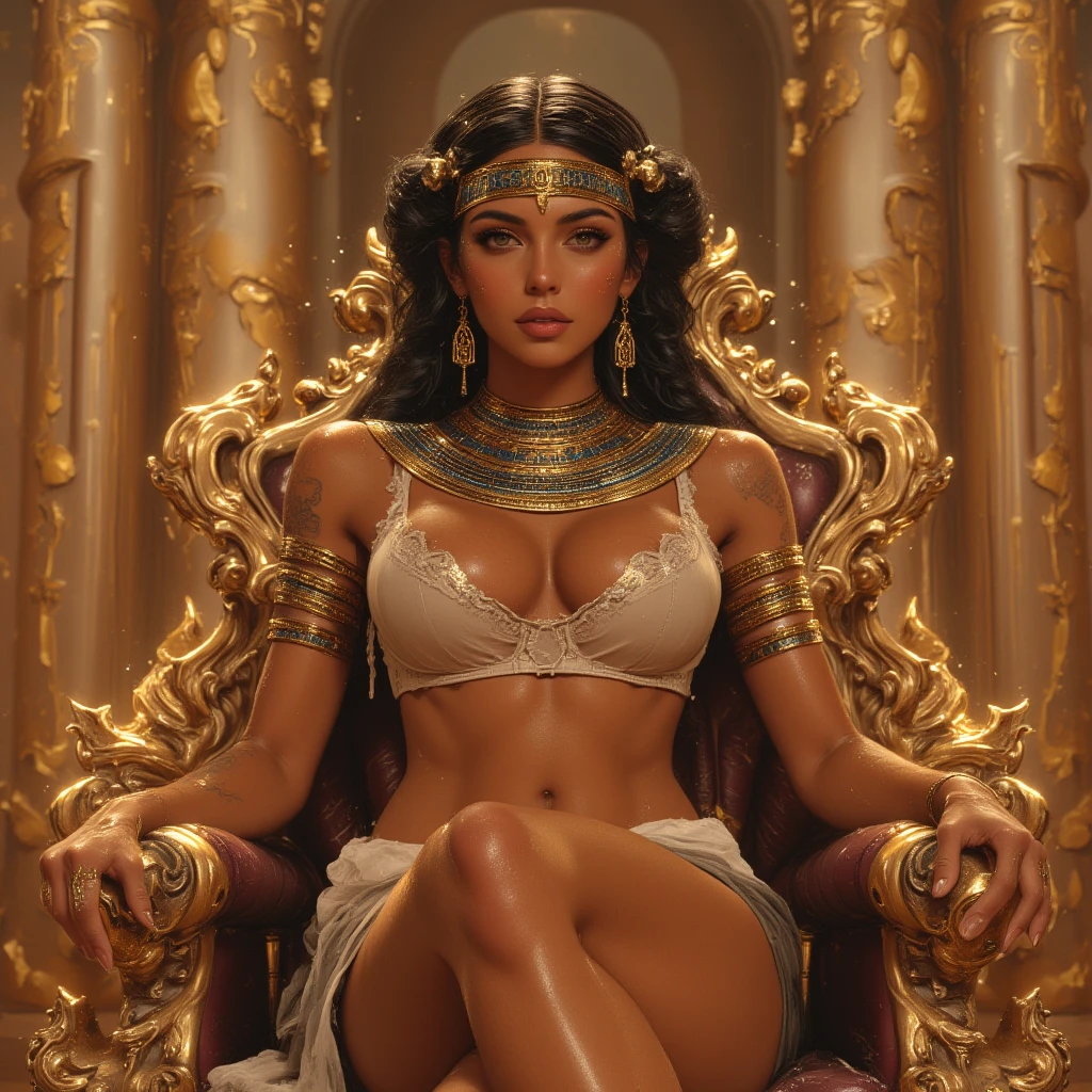 1girl in, 30 years old, Square face, Long hair, Looking at viewer, jewelry, Realistic, Sexy, Greek gods costume, temple - throne-sky-cloud , free pose