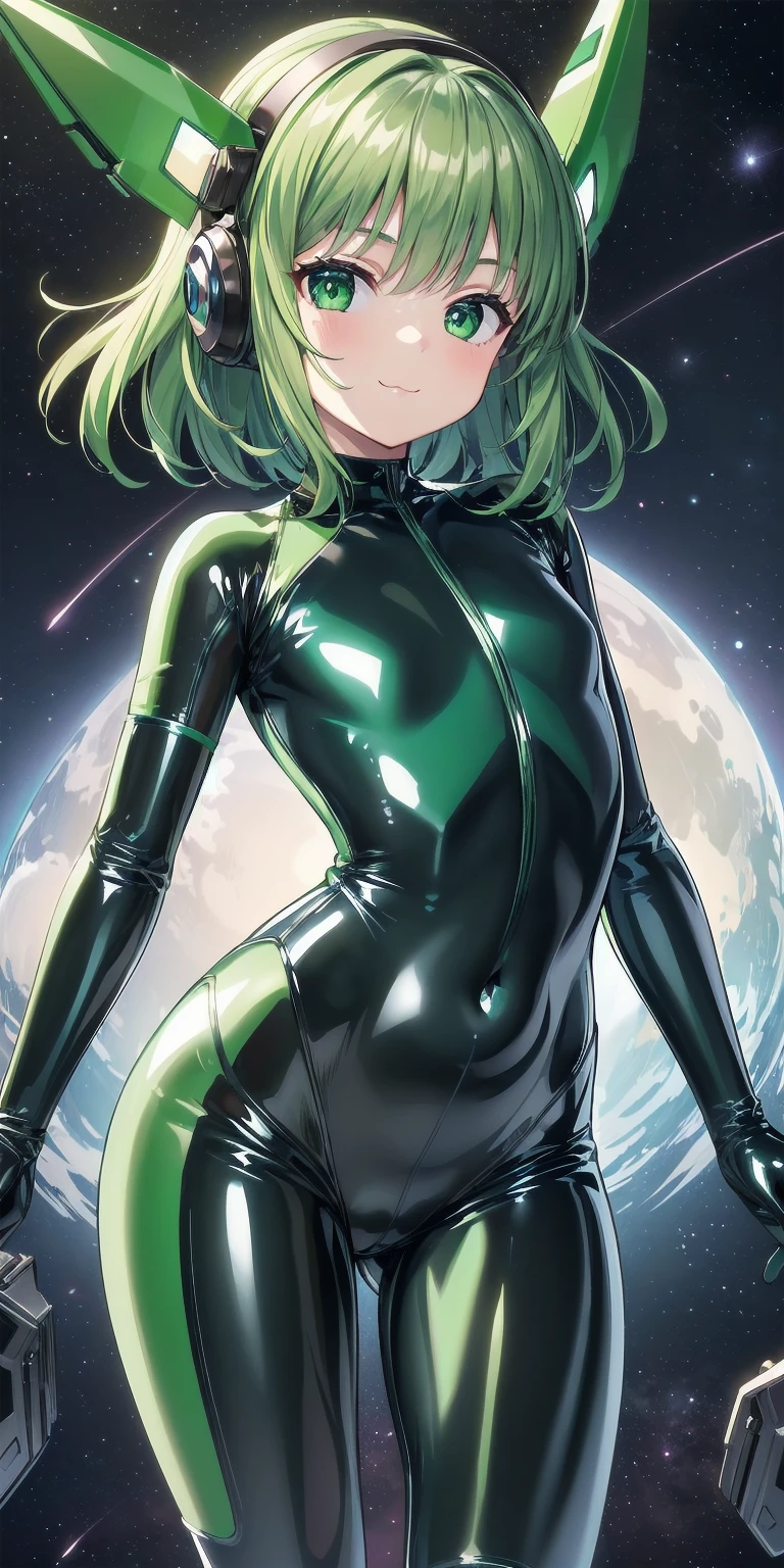 tatsumaki, one punch man, flying, starry sky, beautiful eyes, green eyes, beauty, artwork, short hair, straight hair