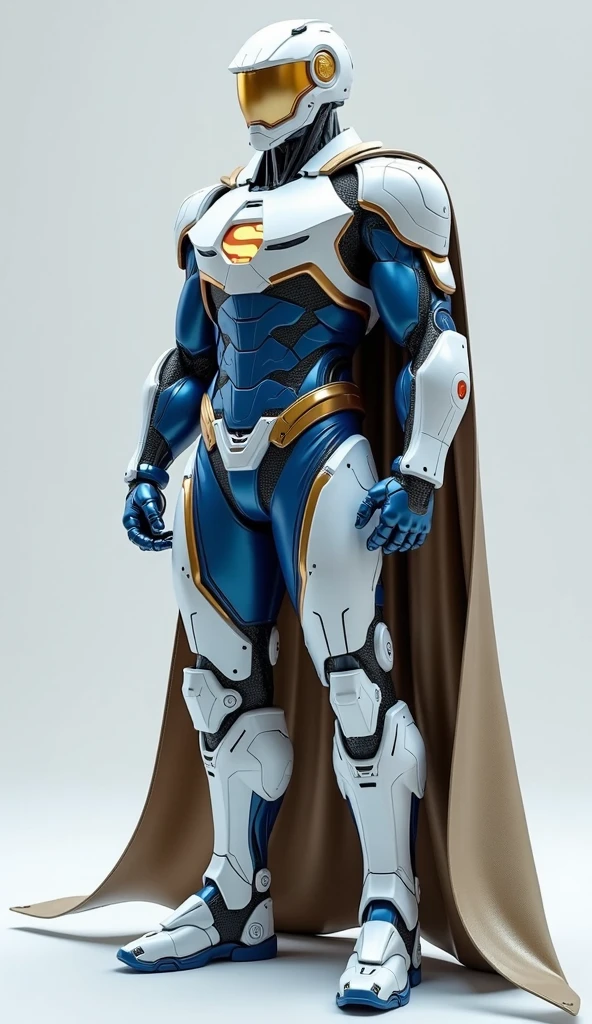 1boy, full body, Illustration, cinematic light, high resolution, best quality, ultra detailed, masterpiece, power suit, powerranger, suit, spd, (Silver and Gold chestplate), gold detail, (((white suit))), dynamic pose, Police pose,