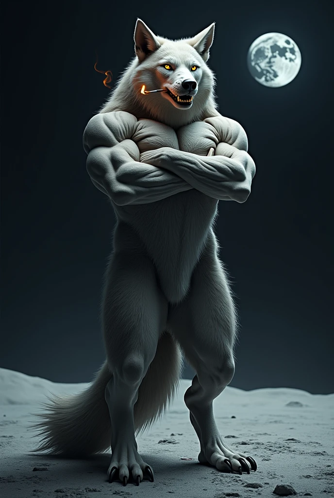  เป็นfurryหมาป่าสีขาว มีกล้าม stalwartๆ ชายที่เป็นผู้ใหญ่, only, stalwart, stalwart male, , look at viewer, 1 boy, bare shoulders, focus man, thigh, Not wearing pants, bare arms, Not wearing a shirt, Embossed, Breakage of the chest, Sidepec, smile, bedroom, personal computer, computer, neon light, wolf tail, Bend your arms., Tensed mouse
