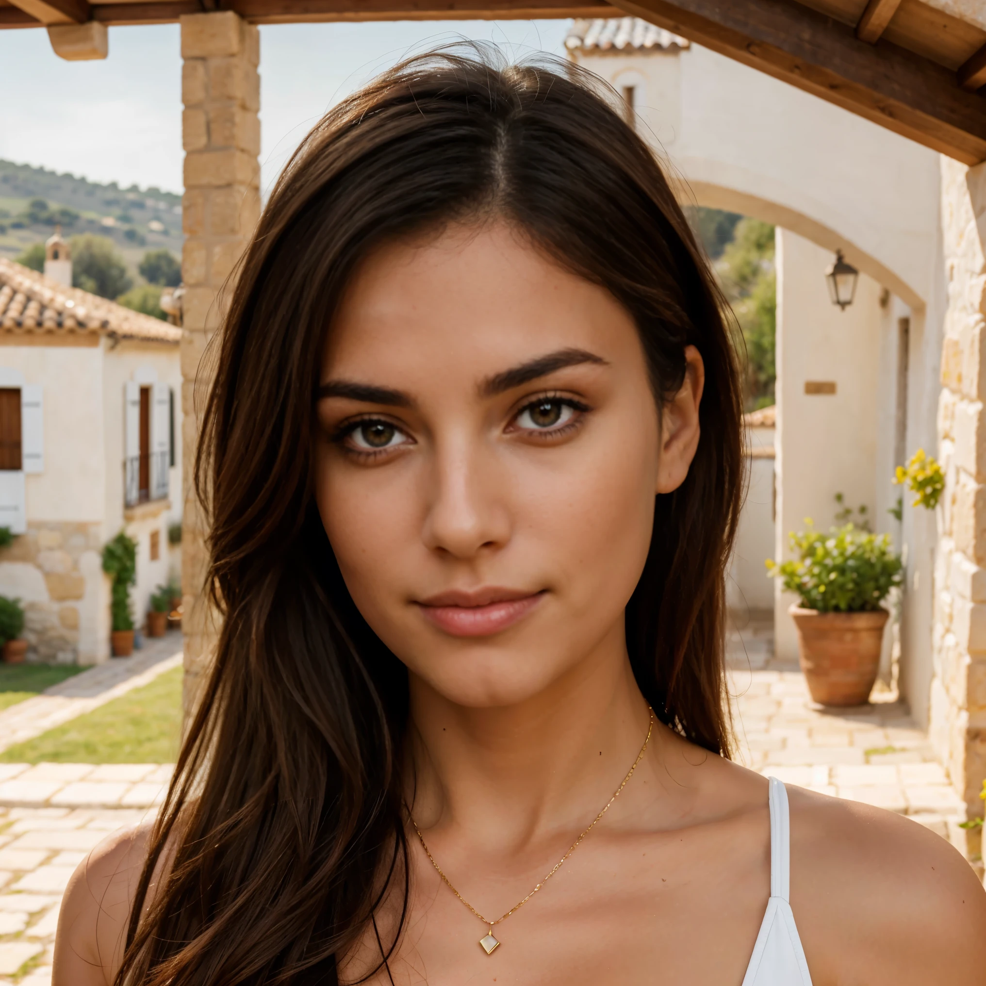 beautiful greek woman, smiling