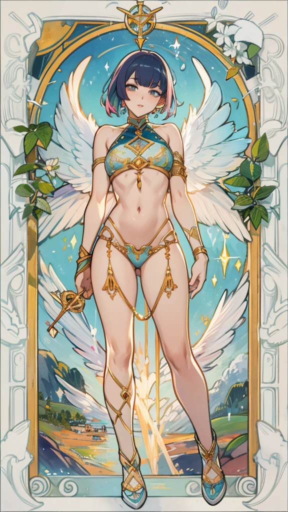 BEAUTIFUL angel with great WINGS with red emerald hair Standing by the door, full body a woman whose beauty rivals that of a goddess. Her presence commands attention, and her allure is undeniable. Adorned in a breathtakingly , she exudes a captivating confidence. Her skin, like porcelain, glows with an ethereal radiance, as if kissed by the heavens themselves. Every glance reveals a flawless canvas, a testament to her timeless BEAUTY.Her hair cascades in lustrous waves, a midnight black that glistens with each subtle movement. It frames her face like a halo, adding an air of mystery and enchantment to her already mesmerizing features.As the car glides through the city streets, her beauty seems to draw the gaze of passersby, leaving them spellbound by her mere presence. In that moment, she becomes a vision of grace and charm, a celestial being gracing the mortal realm with her divine allure, High-quality images exhibit attributes such as sharpness, clarity, fine-grained detail, color accuracy, vibrant tones, dynamic range, well-exposed composition, stunning clarity, impressive tonal range, remarkable sharpness, artistic composition, captivating angles, noise-free, high-resolution, true-to-life representation, beautiful bokeh effect, luminous highlights, distinct textures, natural skin tones, enhanced saturation, high-fidelity, and lasting impression.