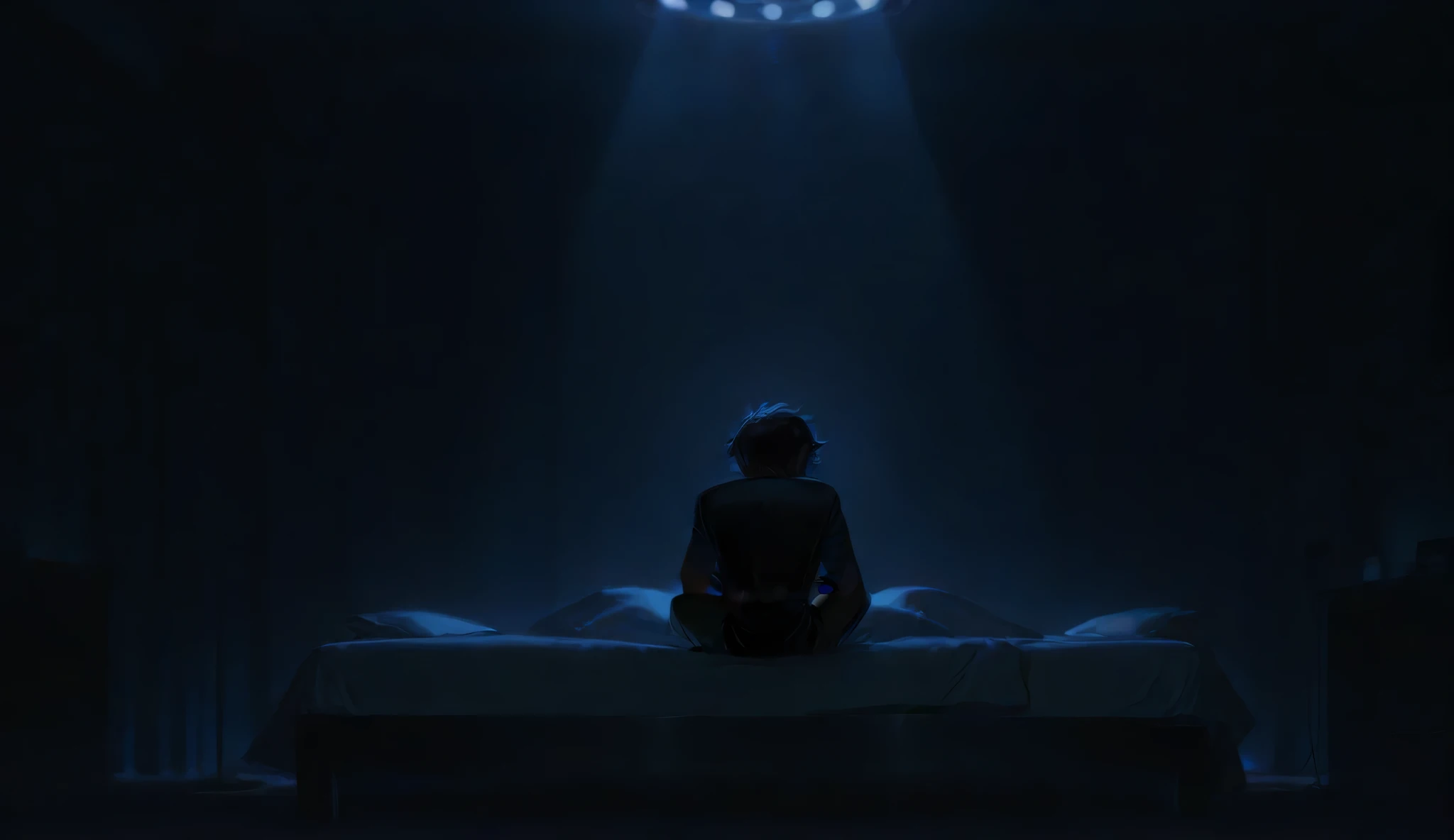 (( masterpiece, )), high resolution , 8K, Movie Lighting, High Contrast ,night,Insomnia,lovelorn