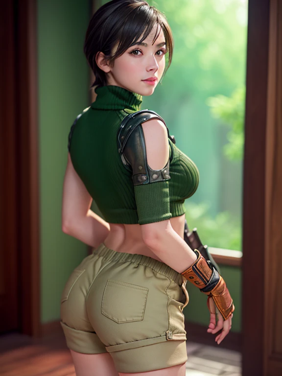 NSFW, naked, nude, open legs pose, naked pussy, (masterpiece, Best Quality:1.4), (future days), (struggle:1.5), (Whole body), (from the front), (1 girl), Alone, (European youth:1), 1 girl, short hair, navel headband, sleeveless, sweater tipo con cuello de tortuga, Brown eyes, sleeveless sweater tipo con cuello de tortuga, Alone, old, looking at the viewer, sexy smile, gloves, crop top, Brown hair, Bermuda, diaphragm, armor, sweater, open fly, fingerless gloves, ribbed sweater, medium old, yufi_Kisaragi_01, girlhyperrealist, very detailed skin, DSLR, Soft lighting, high quality, Very detailed face, very detailed skin, skin pores, subsurface dispersion, realist pupils, medium chest, full face blush, full lips, detailed background, depth of field, volumetric lighting, sharp focus, absurdities, realist proportions, good anatomy, (realist, hyperrealist:1.4), 16k hdr,