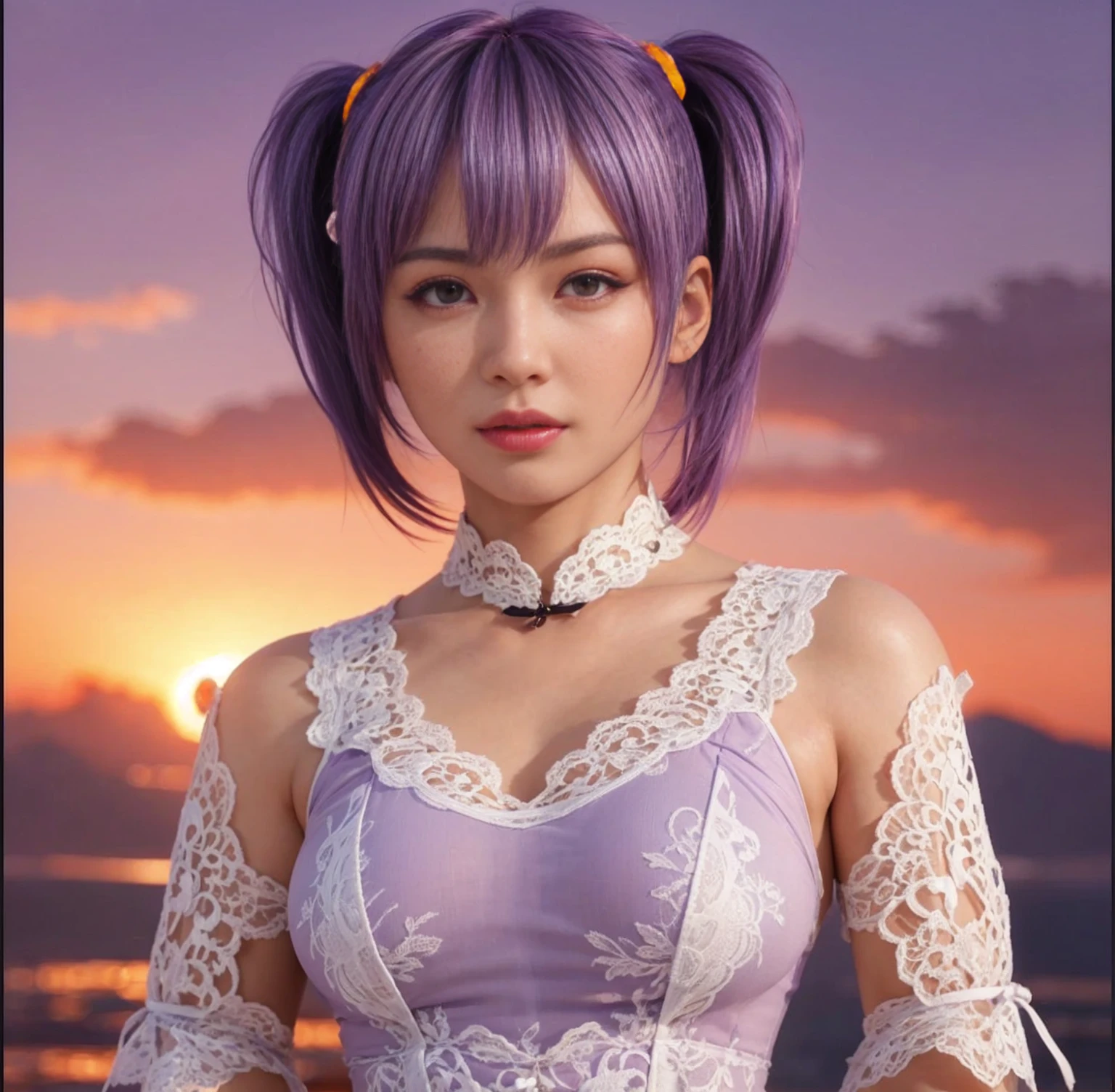 "AYANE" (best quality,ultra-detalhado,Realistic:1.37), retrato, Detailed eyes and facial features, olhos castanhos, textura de pele delicada e suave, Corpo Perfeito, textura ultra realista, maquiagem perfeita, batom vermelho, angry expression, cores vivas, maquiagem vermelha em volta dos olhos, cores vivas
