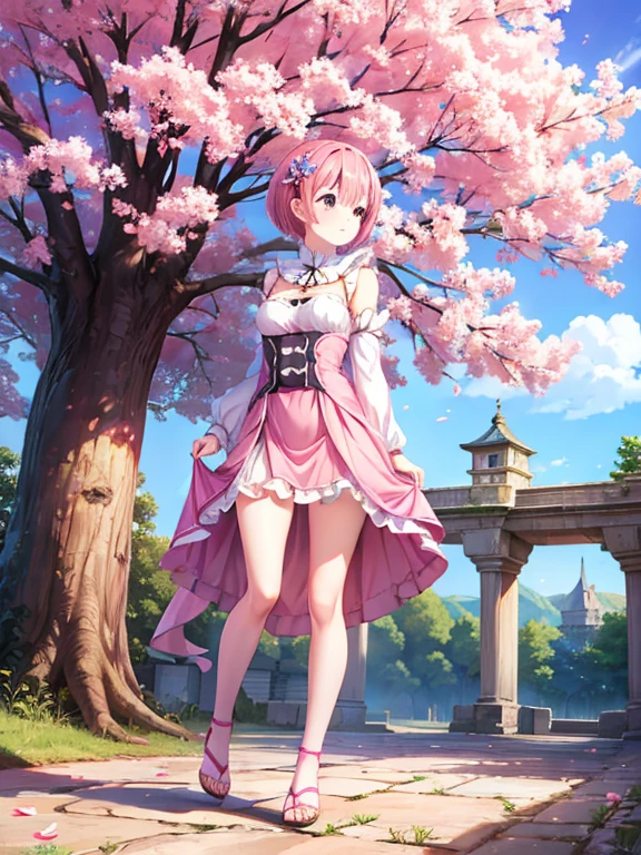 (Artwork of exceptional craftsmanship),(Detailed illustrations,(Very ideal anatomy),Very detailed and detailed drawing,Delicate lines with slow and rapid,(Realistic texture expression)),[Color tressed main line],[park background],(HENTAI anime JapaneseGirl (Pretty) 14 years old Skinny) Light pink hair ((magical little girl)),([cherry blossom] Headbands with floral ornaments) Low-rise shorts (Short cape (off shoulders:0.6) [Lace Ruffled Ribbon]) [Laced boots:0.8],[Silk Fabric:0.8],Transparency [Soft ambient light:0.6] gravure [Colorful],(Perfectly proportioned),(Fine and beautiful skin expression [realistic skin detail]),[Design built to the highest level,[Advanced structural understanding of materials],Ideal color coordination],(Intricate and beautiful decoration [Dense detail]),(More on shiny hair),[Perfect hand details [Beautiful Finger]],(Beautiful perfect face [Realistic face details]),[Clear gaze],[long and beautiful eyelashes],[Perfect eye details (Eyes beautifully drawn down to the smallest detail)],(detaileds,high-detail),([Precision Detail],[multi-layer texture],HighQuality,hight resolution),[(Accurate simulation of light-material interactions),Understanding Airflow,Mechanically correct representation],[Visual art that conveys a sense of narrative] [Full body like],[[Desaturation]].