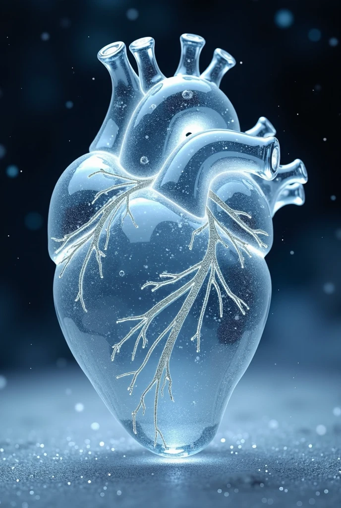 Just a human heart made of glass crystals