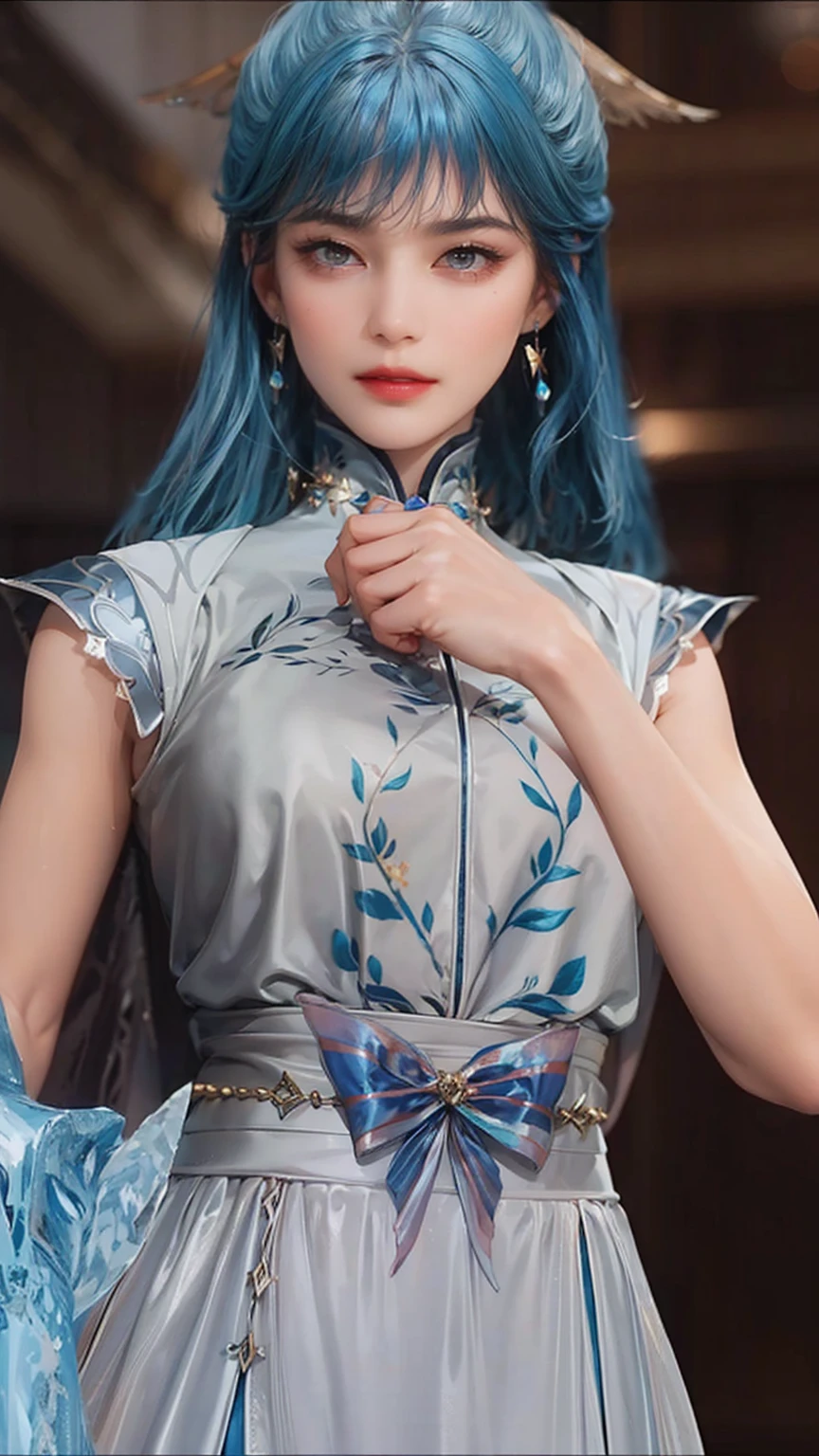 (1girl), Full figure, seven -clinging shooting, 18 years old, wearing transparent science fiction clothes, exquisite faces, details, hands, ultimate details, amazing magnificence, LED internal lighting, Pedaipan style, fiber hair, glowing blue iris, glowing blue iris, sitting,