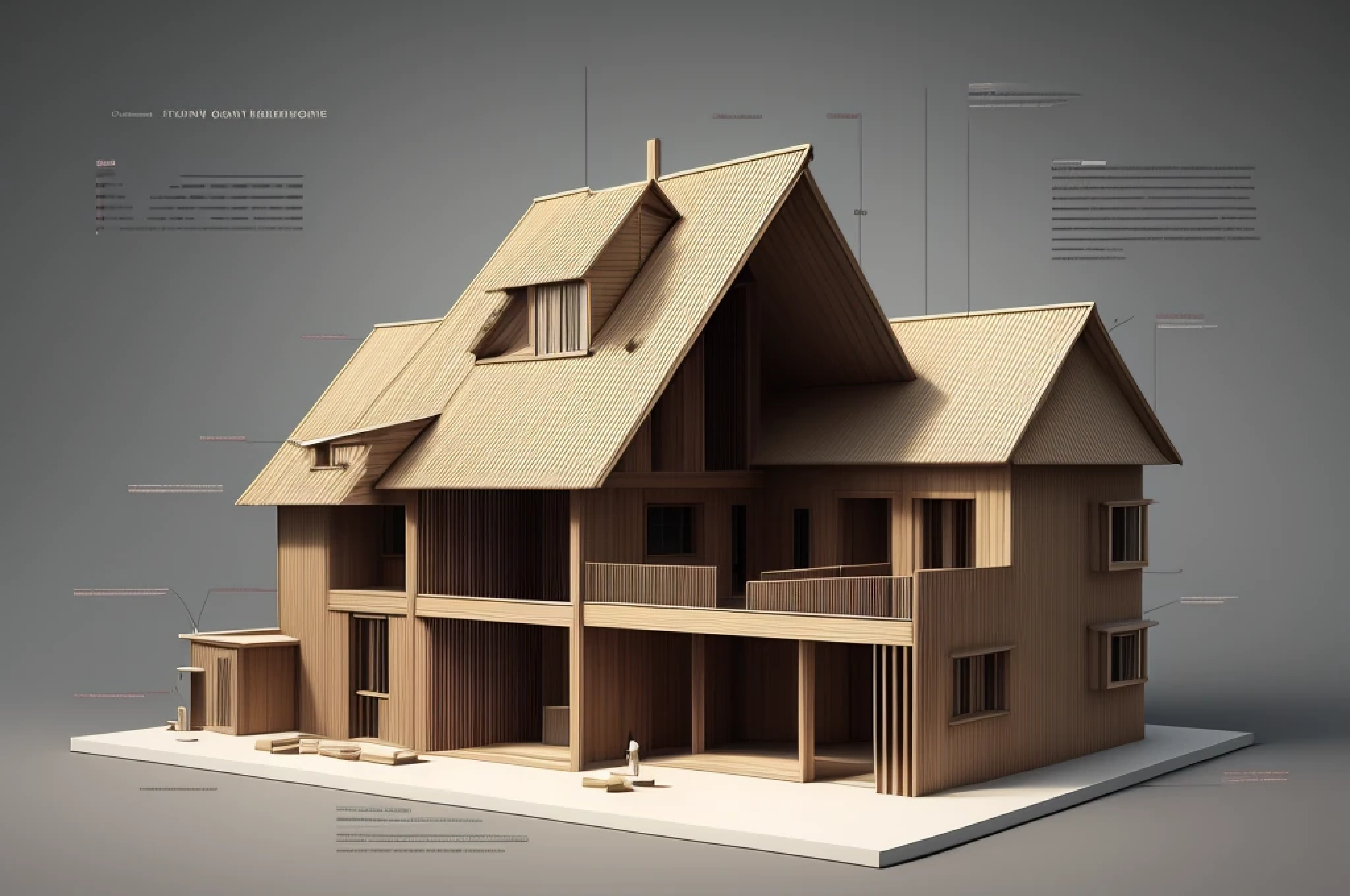 a graphic compositionof a house, that shows the relationship between money and the construction, also showing the structure of a house.