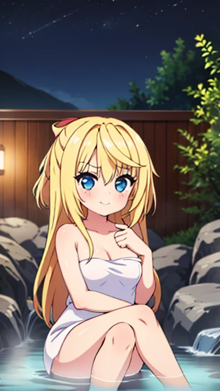 lucy from chrono ark, 1girl, solo, small breast, soft smile, looking at viewer, blurry background, outdoors, half body, slim, ((masterpiece)), best quality, high detailed illustration, high detailed background, hi-res, standing, upper body, (bikini), showing her back