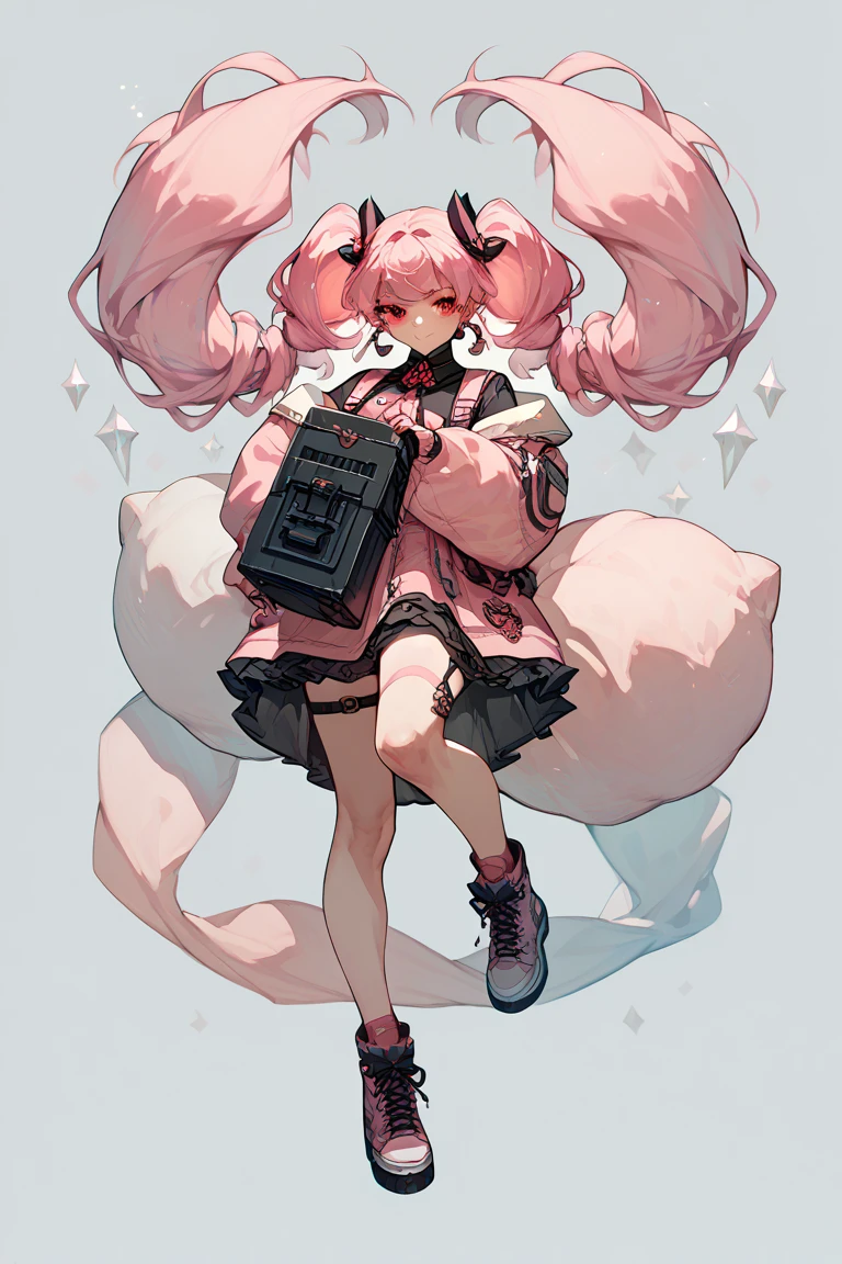 Anime girl with pink hair and black dress holding mobile phone, Best anime 4k konachan wallpaper, clean and meticulous anime art, Detailed key anime art, Pisif style, anime illustration, zerochan art, high detailed official artwork, An anime cover, trending on artstation pixiv, Anime style illustration, Pisif, portrait of magical girl, Pisif Contest Champion