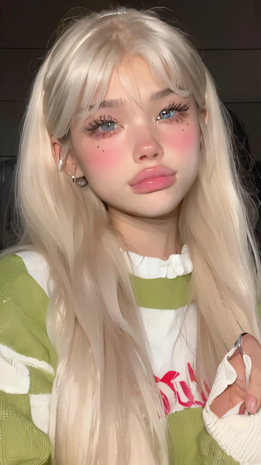 right arm up, full body, shower, Light blonde hair, Wavy blonde hair, Wavy blonde hair, With small fringe, black eye, Upturned and beautiful nose, Thick lips, Cupid with heart shaped lips.., Pink Lips, pale, White skin, Nice and soft skin, I have freckles and moles, Beautiful eyebrows, Exceptionally beautiful collarbones, she is wearing pink fishnet, With women&#39;s underwear, yoga wear