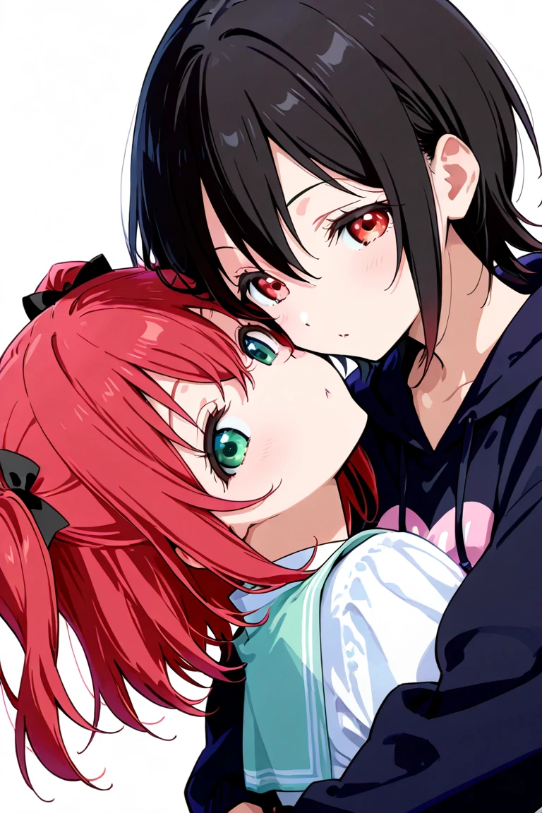Kiss with two anime girl