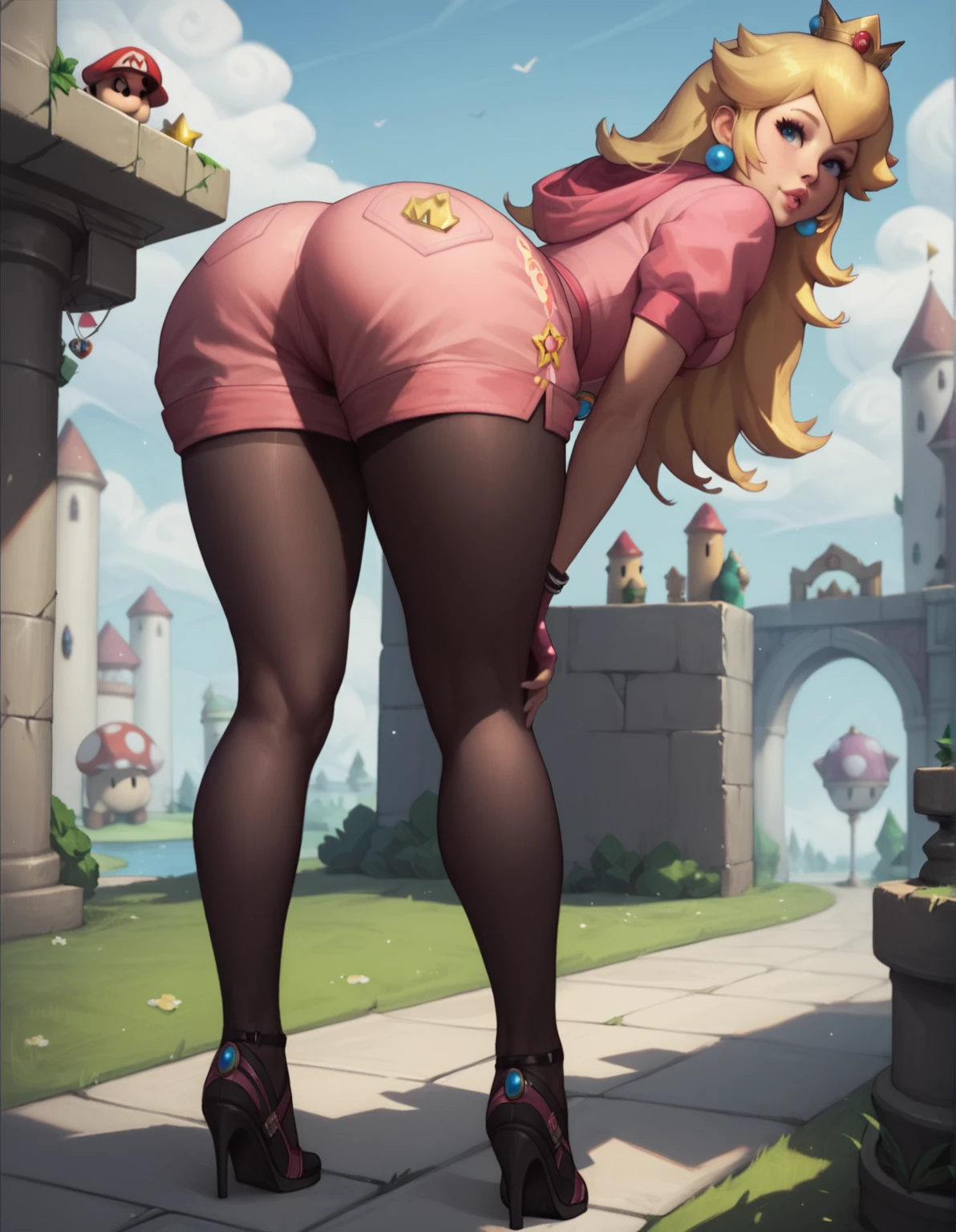 Slutty bimbo Princess Zelda, (((extremely realistic))), (((detailed castle background))), (((thigh highs))), (((lace choker))), (((big lips))), (((mesmerizing green eyes))), (((bangles))), (((large hoop earrings))), (((best quality))), (((seductive))), (((long pointy ears))), (((Zelda))), (((Princess))), (((huge saggy breasts))), (((detailed skin))), (((ribbon in hair))), (((topless))), (((NSFW))), (((bent over railing))), (((perfect ass))),(((perfect body))), (((view from the side))), (((large man standing behind her))), (((man grabbing her ass))), (((doggystyle sex scene))), (((fucked from behind))), (((doggy sex))), (((moaning))), (((screaming))), (((wide eyes))), (((panicked eyes))), (((deepthroat))), (((gagging))), (((blowjob))), (((tall platform pumps))), (((showing her full body))), (((long sexy legs))), (((tall pumps:1.2))), (((full body visible including shoes)))