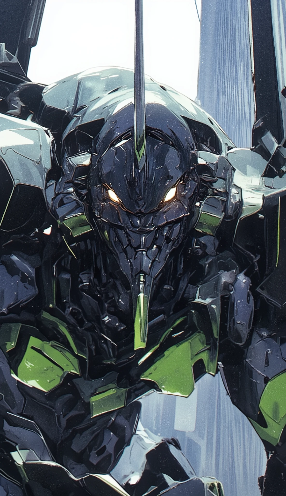 7-EVA 01 glossy surface finish、Horizontal Face Up 、Masterpiece、 best quality 、Buildings、 best quality 、 Highest Image Quality、 dynamic angle 
