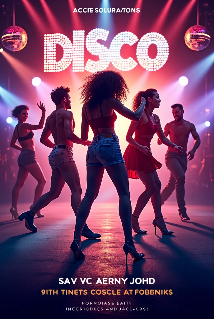Create a flyer for an 80s party. With movies and series of the time.
realistic photo, people dancing.
Saturday, October 3rd. 21 hrs. Rigoletto, San Fernando.
