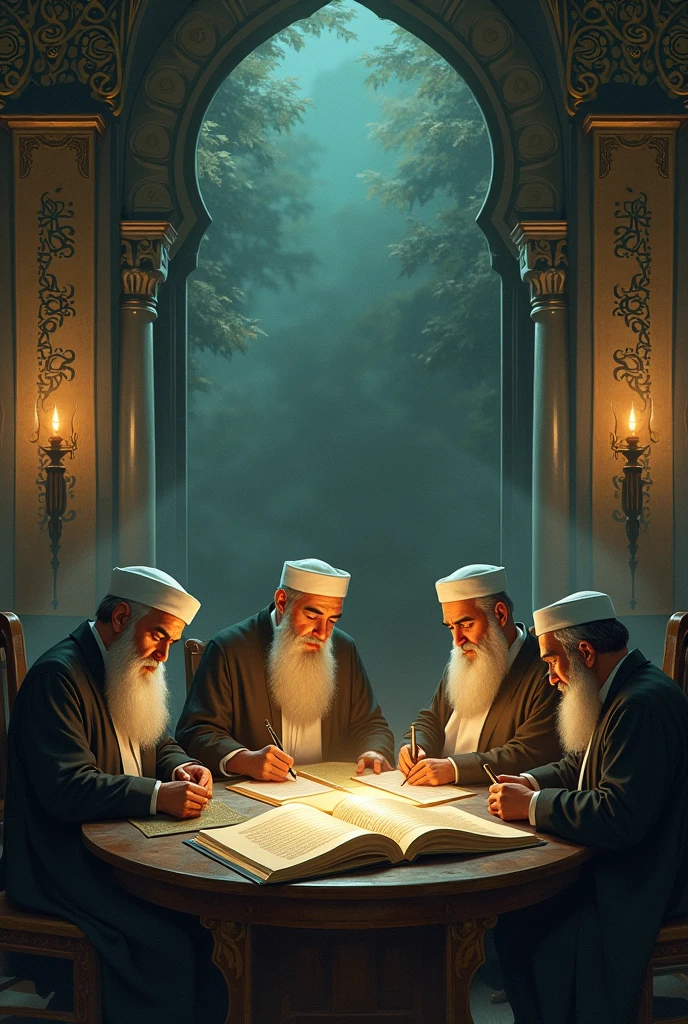 young Islamic scholars reading in a library namely rizvi islamic library written on wall