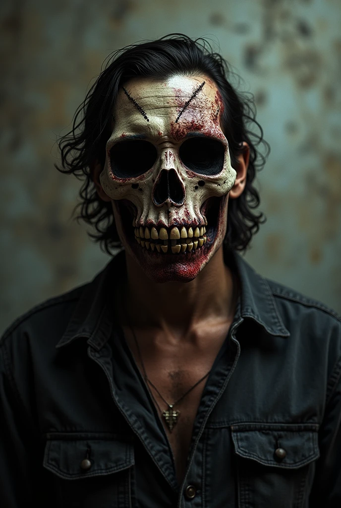 Young, pale-skinned male. 25 years old, beard shaved at chin. Eyes red and iris black. He has vampire teeth. He’s bare-chested and he’s muscular and athletic. We see several black resortis veins on his body and he has four long tentacles in the back that have a sharp dart at their ends. 8K medium photorealistic style plant.