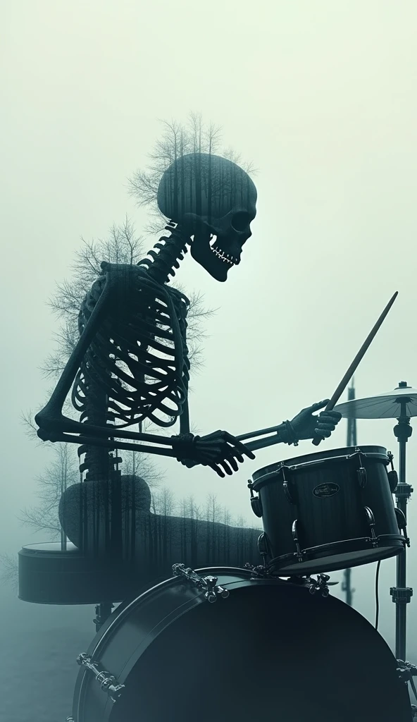 a skeleton playing guitar in a deathcore band,skeleton drummer,skeleton bassist,skeleton vocalist with black metal theme,dark moody lighting,dramatic shadows,grungy industrial background,gothic architecture,dramatic poses,highly detailed,photorealistic,cinematic angle,masterpiece,best quality,8k,ultra-detailed,physically-based rendering