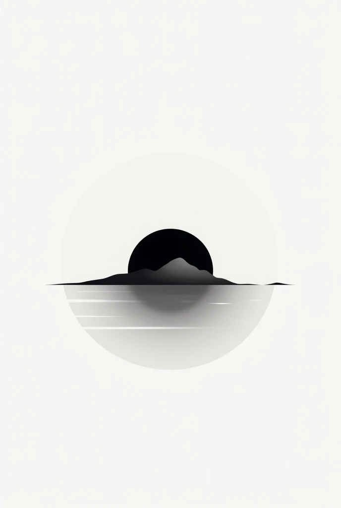 black and white minimalist sun single line no fill
