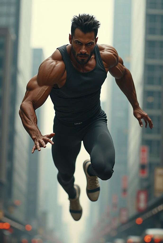 a man standing on one hand trying to escape