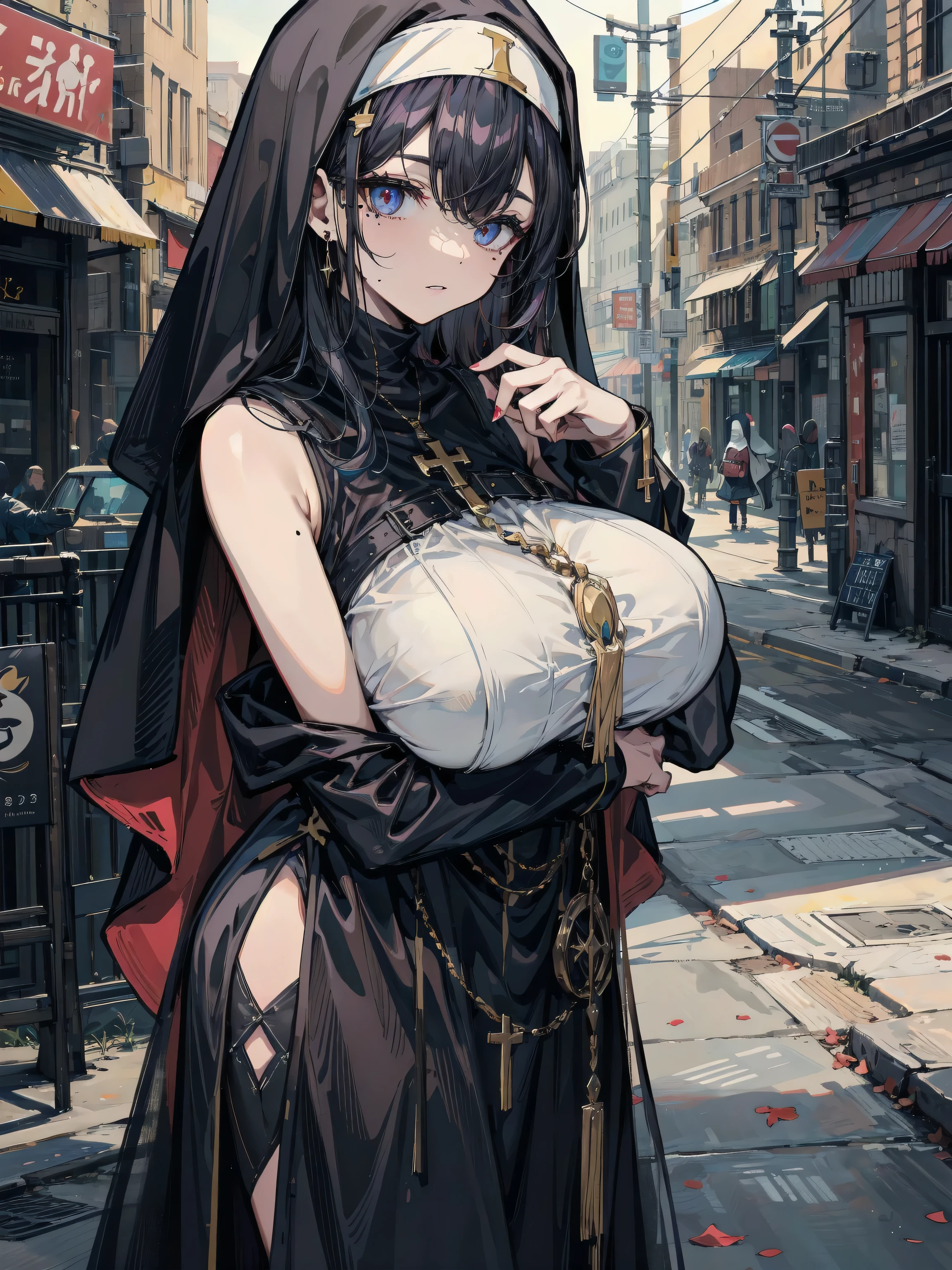 ai_generated , Testicle, breasts erection, exhibitionism, futanari, hijab, huge Testicle, huge panis, large penis, looking at viewer, muslim, muslim female, outdoors, penis public, public nudity, skif45 solo futanari veiny penis,