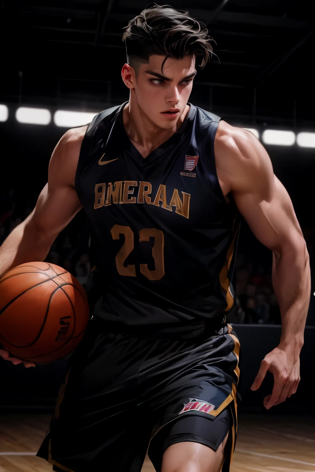 there is a man standing in a gym,without his shirt in a planet fitness, shoulder in front pose, wearing tanktop, romain jouandeau, wearing a tanktop, sidney lugo, jonathan zawada, wearing basketball jersey