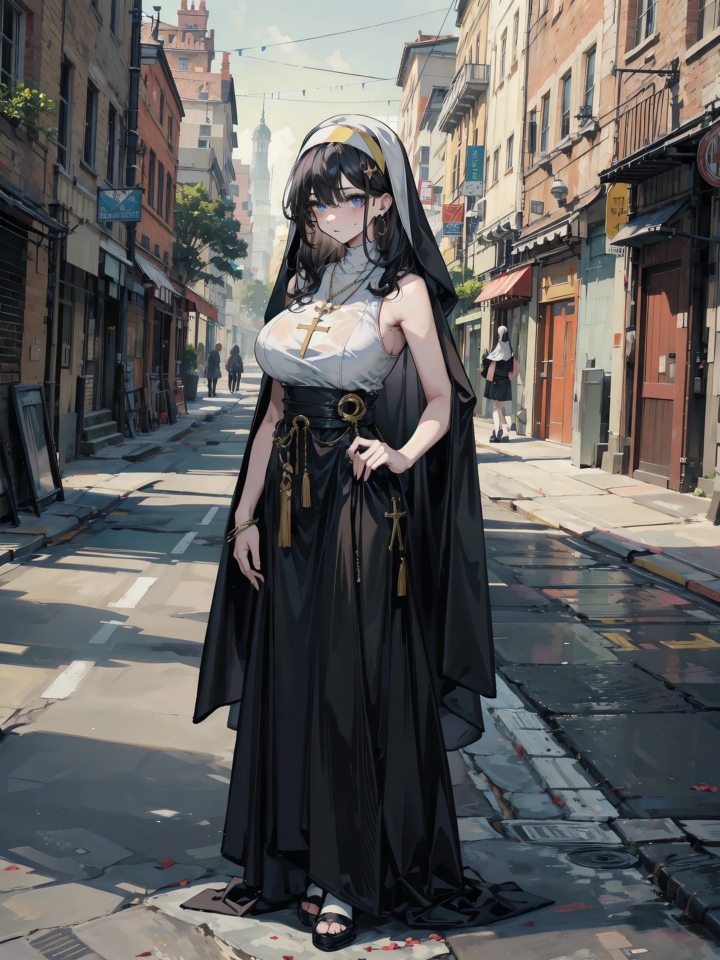 an arabian girl in the middle of mumbai streets