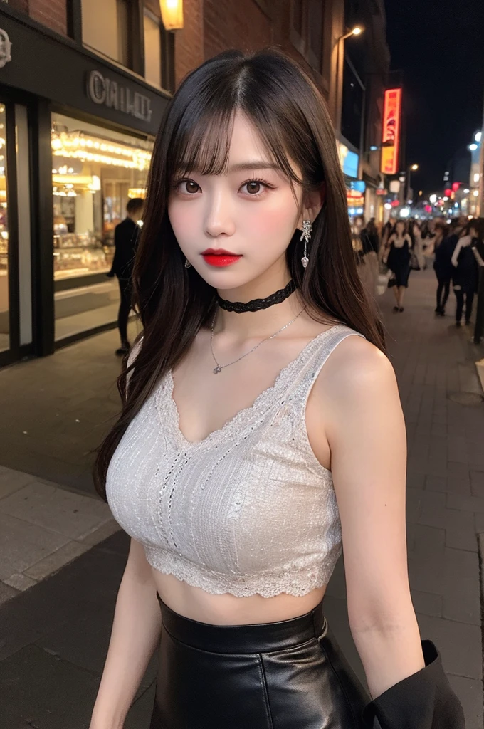 最high quality, masterpiece, 32K、Very detailed、Realistic、Four Girls, Japanese women、Cute Face, (photo Actual:1.3),Medium Hair(Blonde Hair Color、Great brown hairstyles)、Edge lighting, (Skin with attention to detail:1.2), 8k超High resolution, Single-lens reflex camera, high quality, High resolution, 4K, 8k, Optimal ratio of four fingers to one thumb, (Actual:1.3), cute Four Girls, Realistic、Super Realistic、32K、Very detailed、masterpiece, 最high quality, beautiful girl, beauty、Mecha, Beautiful lighting, (Neon Light:1.2), (night:1.5), Shorts、Large Breasts(big 、There is a valley)、Calvin Klein Bra、Light blue and black dancer skirt、fox ears headband、Are standing、Cyber Neon、Future City、Skyscraper、都会のnight、Shanghai、big cities、night景、綺麗なnight景