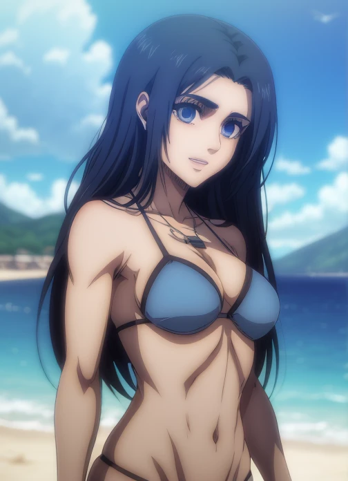 (blue eyes,blue hair),A beautiful girl playing at the river, (hyperrealistic), (illustration), (high resolution), (8K), (extremely detailed), (best illustration), (best quality), (ultra-detailed), (masterpiece), (wallpaper), (photorealistic), (natural light), (beautiful detailed eyes), (detailed beautiful face), (high detailed realistic skin texture), (anatomically correct), (solo:1.32), (1girl:1.31), (high detailed realistic hair), (detailed eyes), (sparkling eyes), (realistic big breasts), (slender abs), (dynamic pose), (closed tiny mouth), (concentrated expression), (upon body from head to thigh), (dimple), (beautiful cute Russian woman face:1.3), (beautiful cute Pakistani woman face:1.3), red swimsuit, short jeans