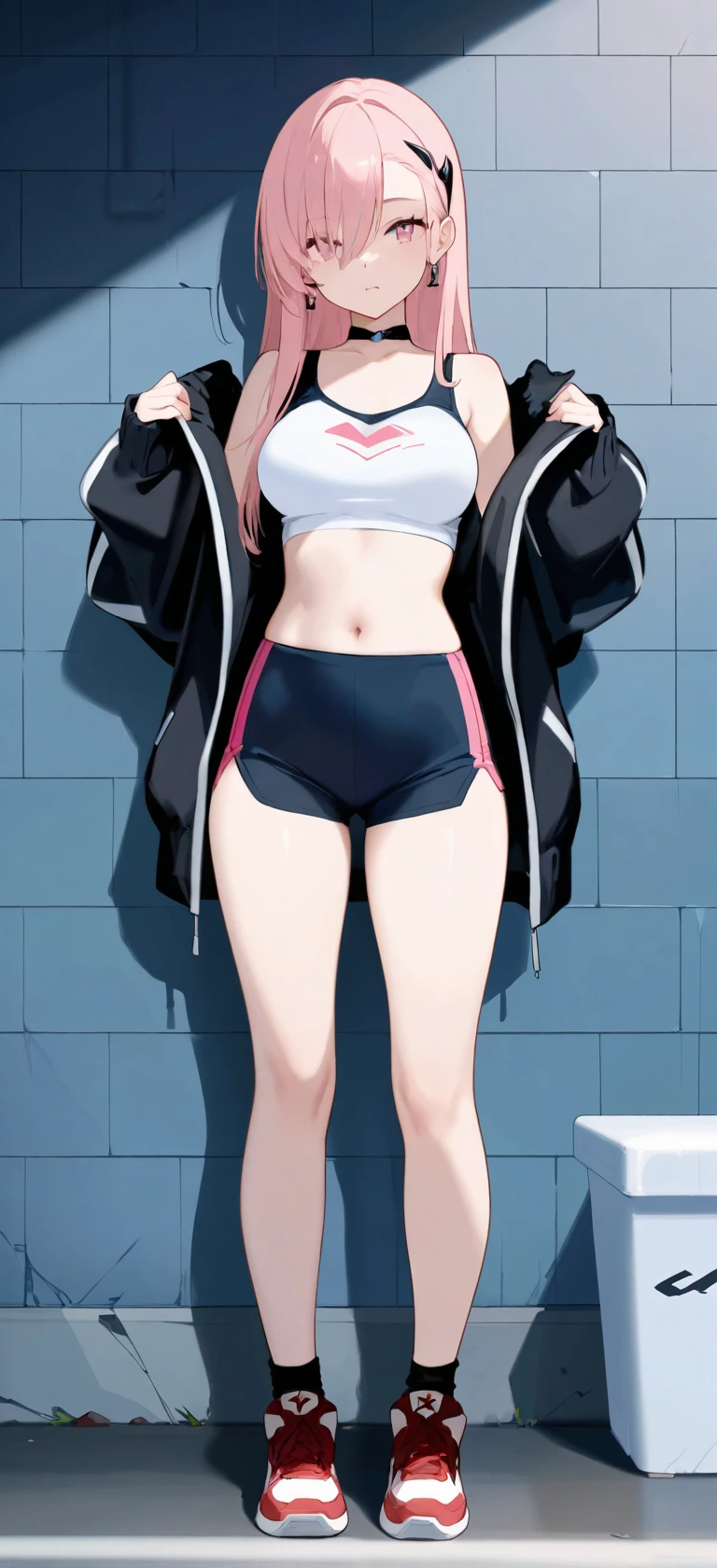 cartoon of a woman in a bikini top and shorts with a purse, de meninas da linha de frente, meninas estilo linha de frente, detalhes finos. meninas da linha de frente, foco nas coxas, menina anime sedutora, roupa reveladora, noire cena mal-humorada, estilo anime ecchi, cell shaded adult animation, SFW Version, (sfw) seguro para o trabalho, Varied positions, seios grandes, cabelo preto