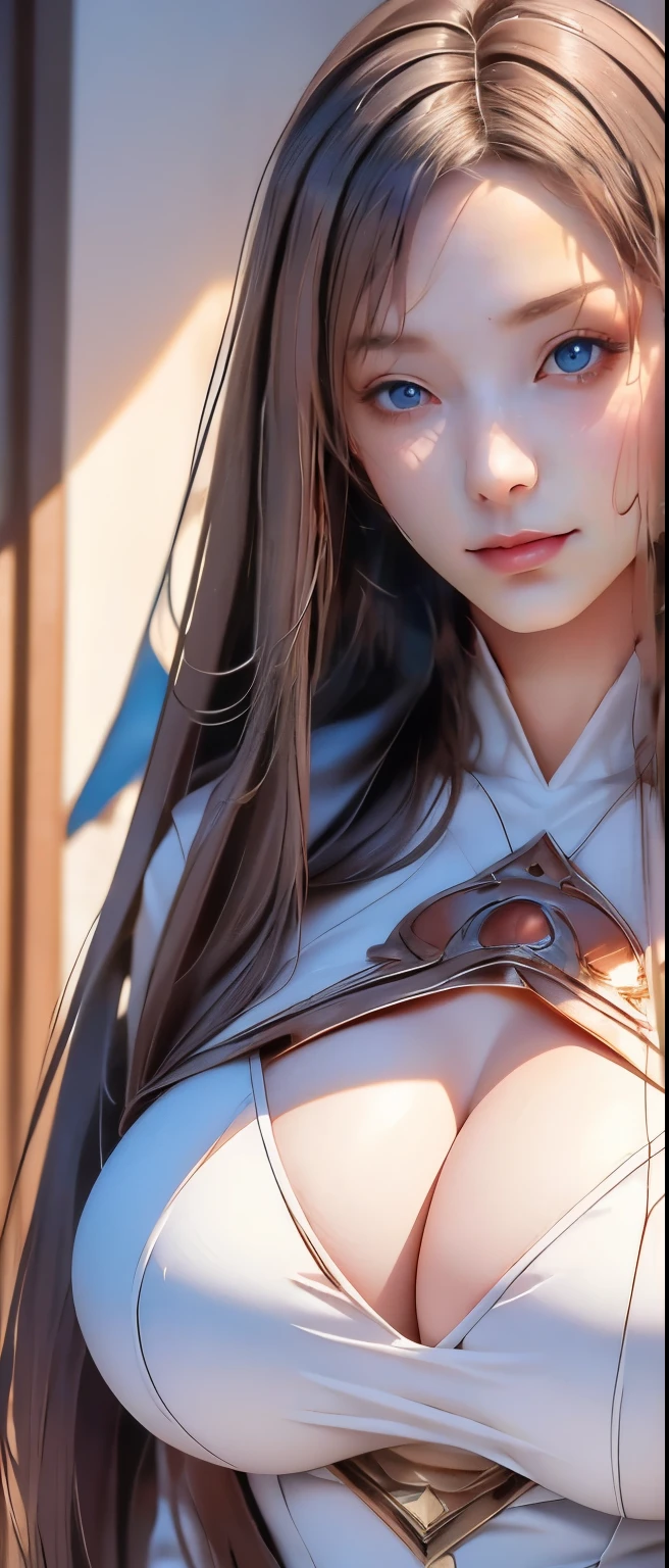 ( RANDOM SEXY POSES ), Extreme Closeup , 1 girl,(Ultra-detailed skin),Curvy,, Beautiful breasts,( Big Breasts ),Pale skin, Pointy Rest ,Erect nipples,( Fantasy Art , High Quality , surreal portrait ,(8k),Ultra-realistic,最 High Quality , High Quality , high definition, High Quality texture, high detail, beautiful details, fine detail, extremely detailed CG, Detailed Textures , face,masterpiece,Presence,dynamic,), ponytail,(Ultra-fine hair),(Very soft hair),(Super straight hair:1.5),Long Bangs, Very Bright Copper Amber Hair, hair on one eye,Dressed,