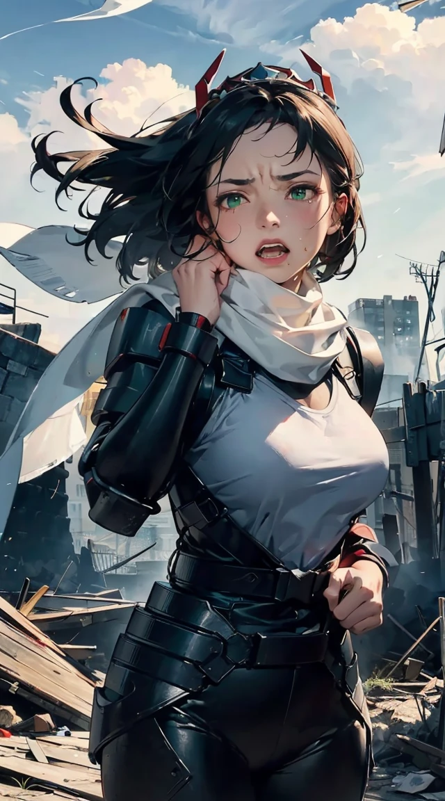 1monk warrior girl with white techwear clothes, white long hair, laces, abstract vintage scifi background, art by Moebius, art by Ashley Wood