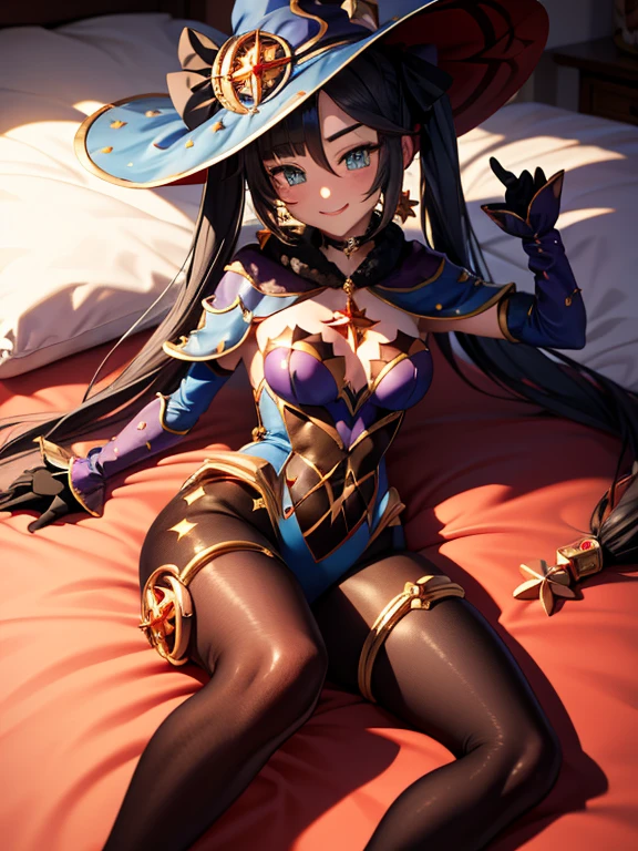Masterpiece, best quality, absurdres, ((1girl)), , menat_holiday, light smile, dark skin, Green eyes, egyptian, bob cut, red dress, (black hood), black gloves,(shiny thighs),, , bare shoulders,sexy thighs,(((beautiful leg))),((solo)),panty shot,evil smile,,,in bedroom,upskirt,camel toe.one leg up,,stretching,parted lips,lip