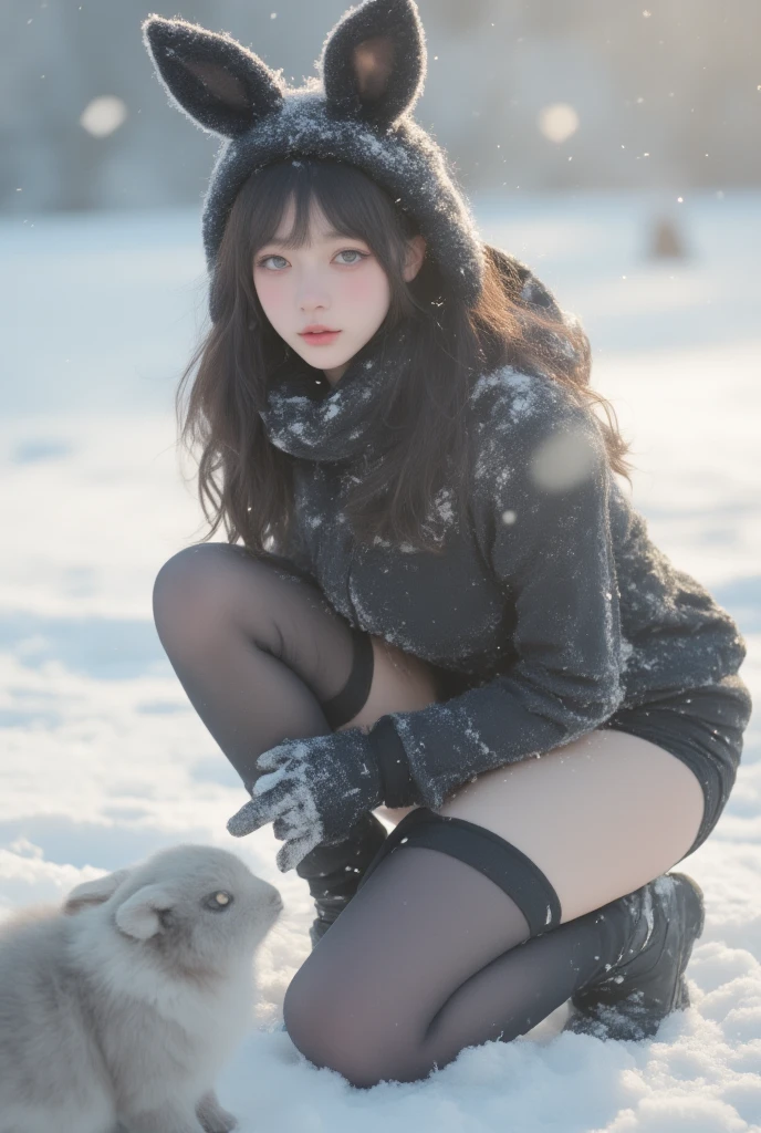 masterpiece、(((full nude)))、((((full nudeヌード)))、(((don't wear clothes、Going out naked))、((Low - Angle、full body angle)))、exposed girl、detailed eyes、超High resolution(reality:1.4)very beautiful, beautiful skin, slender,slender body、small breasts、small breasts、((Are thin、concave abdomen))、thin and long legs、 (Super realistic), (High resolution), (8K), (very detailed), (Super detailed), details face,、NSFW、lascivious、obscene appearance、(((art)))、Yui Arakaki、surprised、(((bitchy girl outdoors、The season is winter、The sweater that kills virginity、Black Knee Socks)))