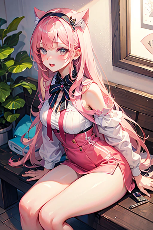 Masterpiece, Best quality, A high resolution, 1girll, Shy, Blush, does not wear panties,Bigchest,exhibitionists,quadratic element,