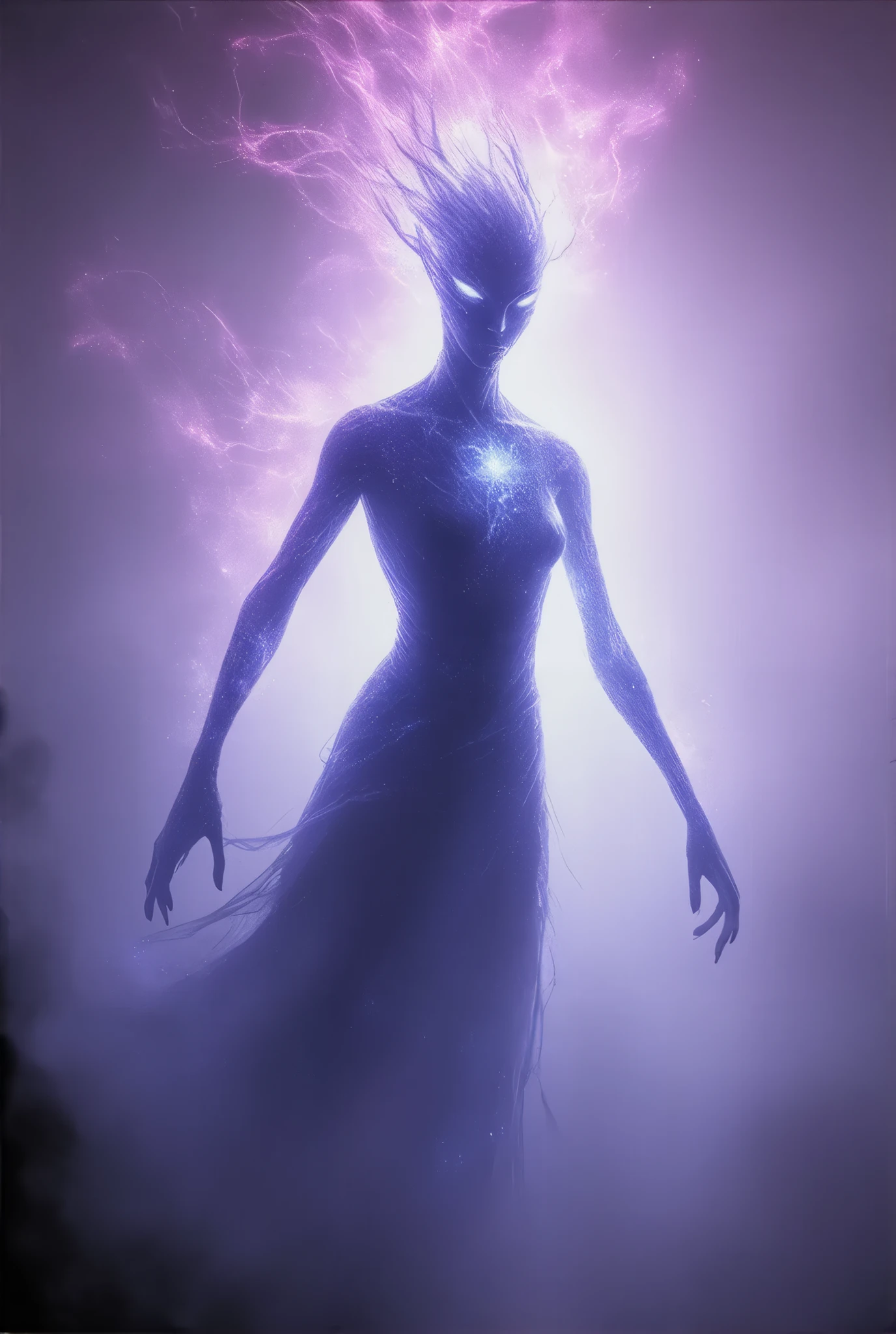 Create an epic fantasy RPG painting of a light spirit, slender humanoid shape, soft and diffuse contours, as if its figure were constantly blending into the air around it, translucent figure in shades, mythological creature, Midjourney effect, LoL Arcane style, handmade painting, harmoniously mixing 2D and 3D styles, watercolor with graffiti and oil painting. Impressionist style with vibrant colors and intricate patterns, mix of 2D and 3D with detail of peeling paint, Midjourney effect, LoL Arcane style, mythical Cuban light spirit, slender humanoid shape, soft and diffuse contours, translucent figure in shades, paint with artistic harmony, conceptual artstation. Painting hyper realistic, slender humanoid shape, soft and diffuse contours, light spirit, translucent figure in shades, inspired by Cuban culture, surreal matte painting, magic realism matte painting, mix of 2D and 3D, harmonious mix of artistic styles such as graffiti, watercolor and oil painting, handmade painting. The vibrant colors and intricate patterns of epic fantasy RPG painting of light spirit, slender humanoid shape, with soft and diffuse contours, as if its figure were constantly blending into the air around it, translucent figure, hyper realistic handmade painting, by renowned conceptual artist.
