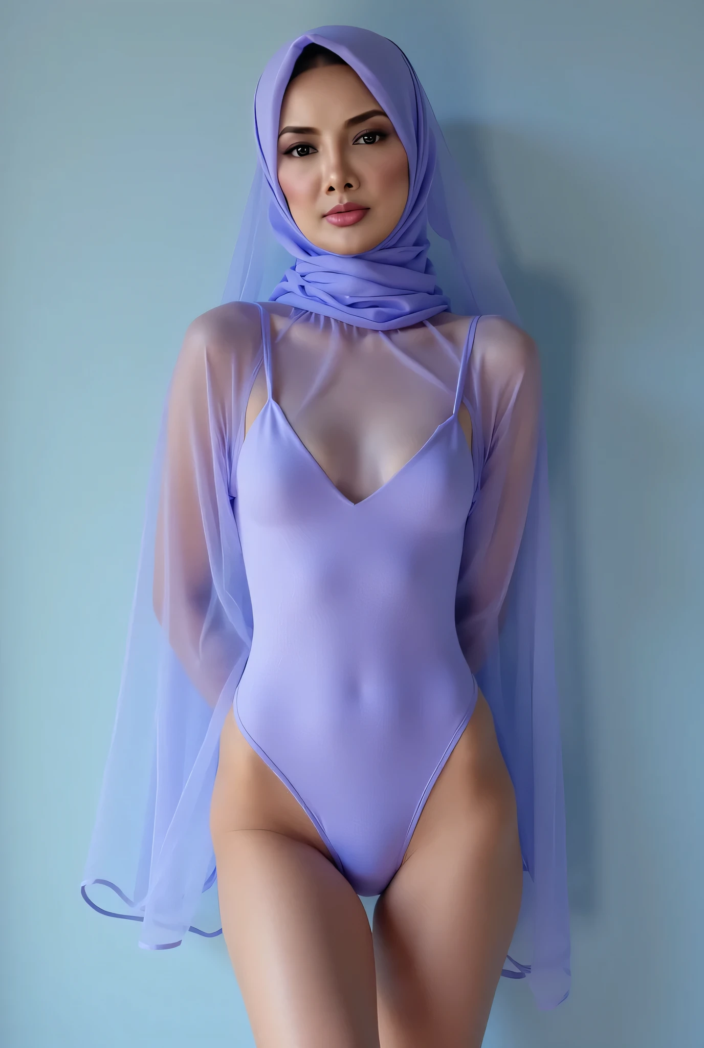 (Wearing Swimsuit), (((HIJAB MALAY GIRL))), masutepiece, High quality, UHD 32K, Realistic face, Realistic skin feeling , A Malay Lady, 8 years old, , Very cute and baby-like face, (((FLAT CHEST))), (MATRIX WORLD), ((look In front  at the camera and SADNESS)), ((())), (((CUTE GIRL))), ((TRANSPARENT)), ((BLACK LIPS)), ((LIGHT BLUE)), ((TRANSPARENT)), ((CHUBBY)), (undress).