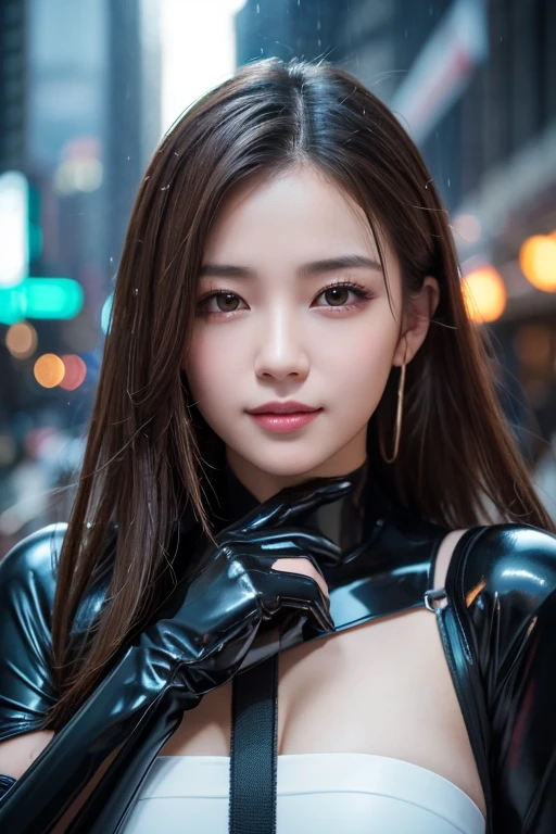 american woman, sexy vampire as famous Instagram influencer wearing ((black latex bodysuit, topless:1.4)) at night in a cemetery looking at viewer, half body photo shoot, upper body, (large breasts, uncovered boobs, topless, beauty nipple, beauty areola), (red lips, red eyeshadows), (((hyper details, hyper realistic))),