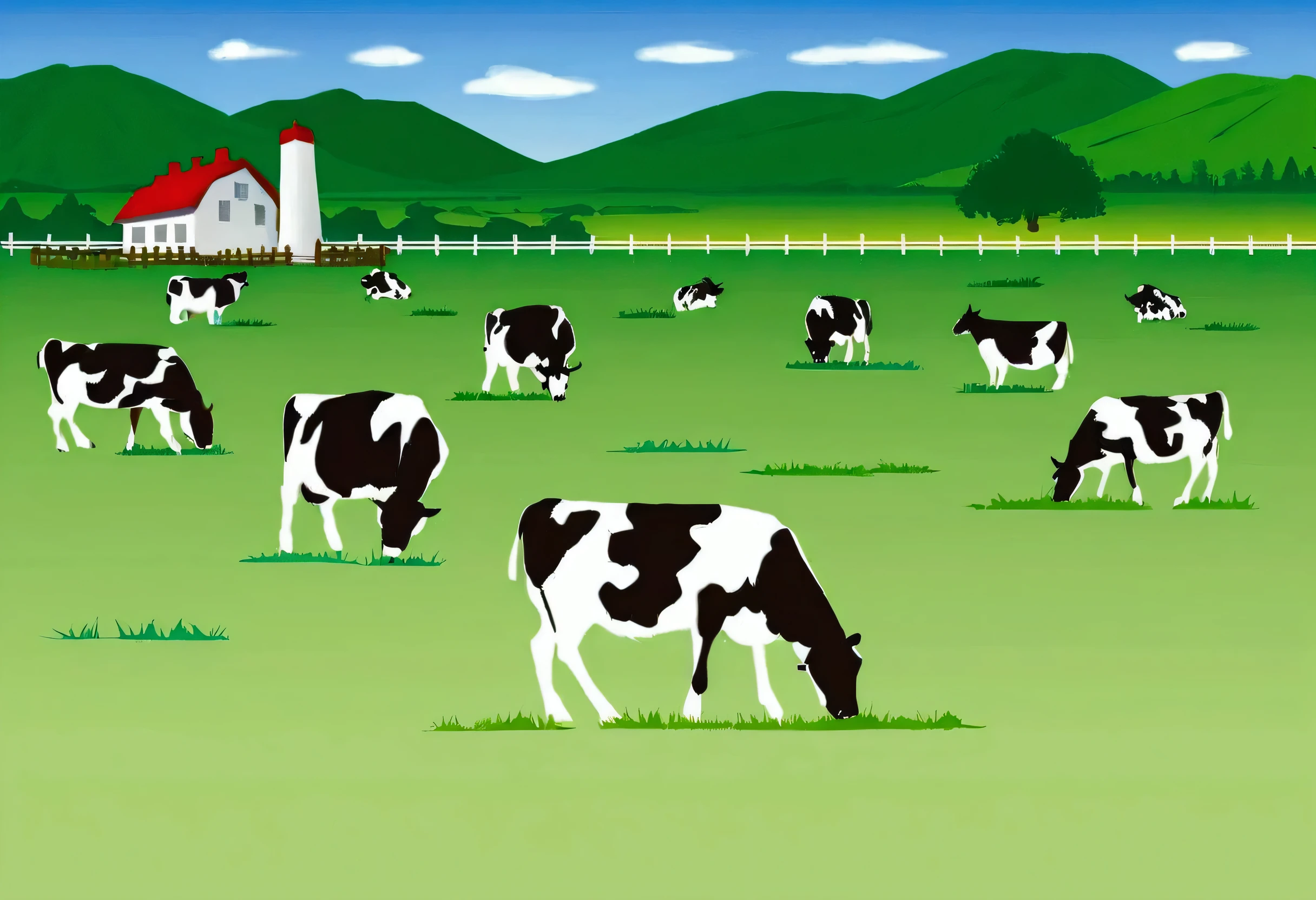 Logo for krishna milk farm cow's gazing in field