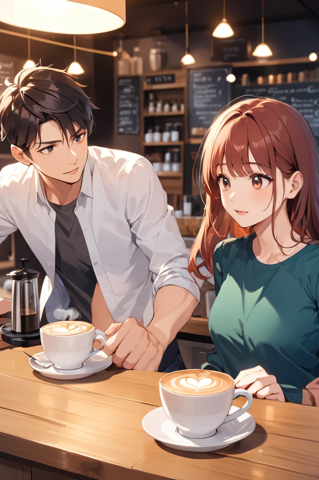 Adult girl and boy who want to break up at a cafe shop