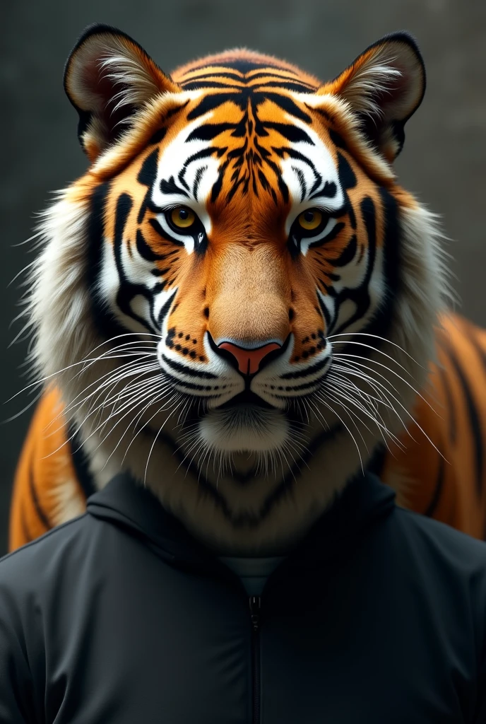 make this picture into a tiger face in its all body