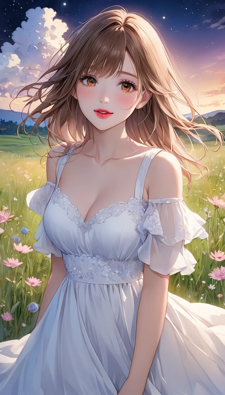 Miss,20 years old,, site,morning,(((Sexy dress))),,Open mouth smile((Action poses)),blush,transparent