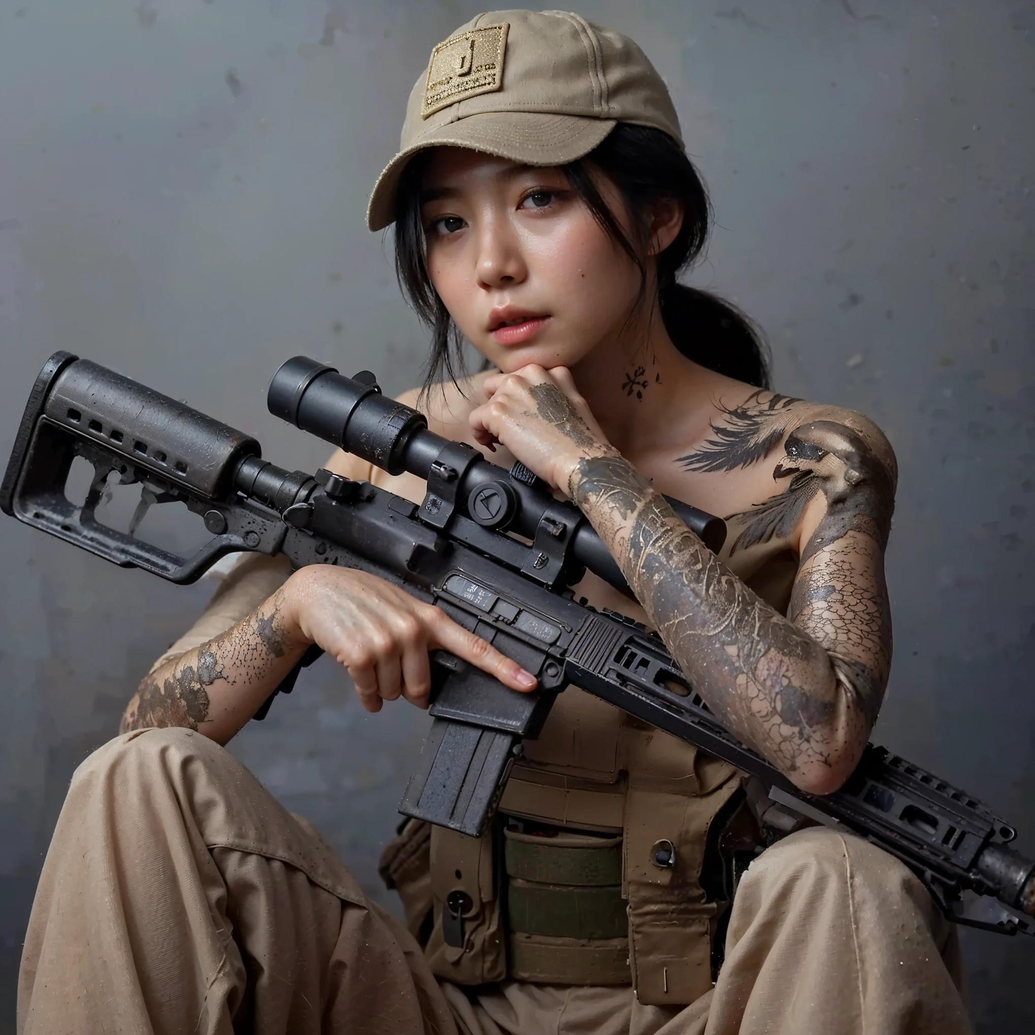 (Completely live action:1.37), (Amazingly realistic textures:1.37), (masterpiece, best quality:1.2), (8k uhd, 16k, 32k, ultra high res), amazingly realistic skin, amazingly realistic photo, superrealism, (photorealistic:1.37), (RAW photo), ultimately realistic, (ultimately realistic all details), (ultimately realistic all textures), super realistic lighting, super realistic shadow, (japanese girl:1.5), (realistic idol face), smiling, happy, super realistic face, ultimately realistic skin, ultimately realistic eyes, (mascara:1.35)ultimately realistic background, ultimately realistic detail up, (kkw-ph1:1.25), (Canon EOS R6, 85mm, 1/200s, f/5.6, ISO 1600), (tattoo), (mechanical armor:1.37), (blue eyes:1.2), (silver hair:1.3), (tareme:1.5)