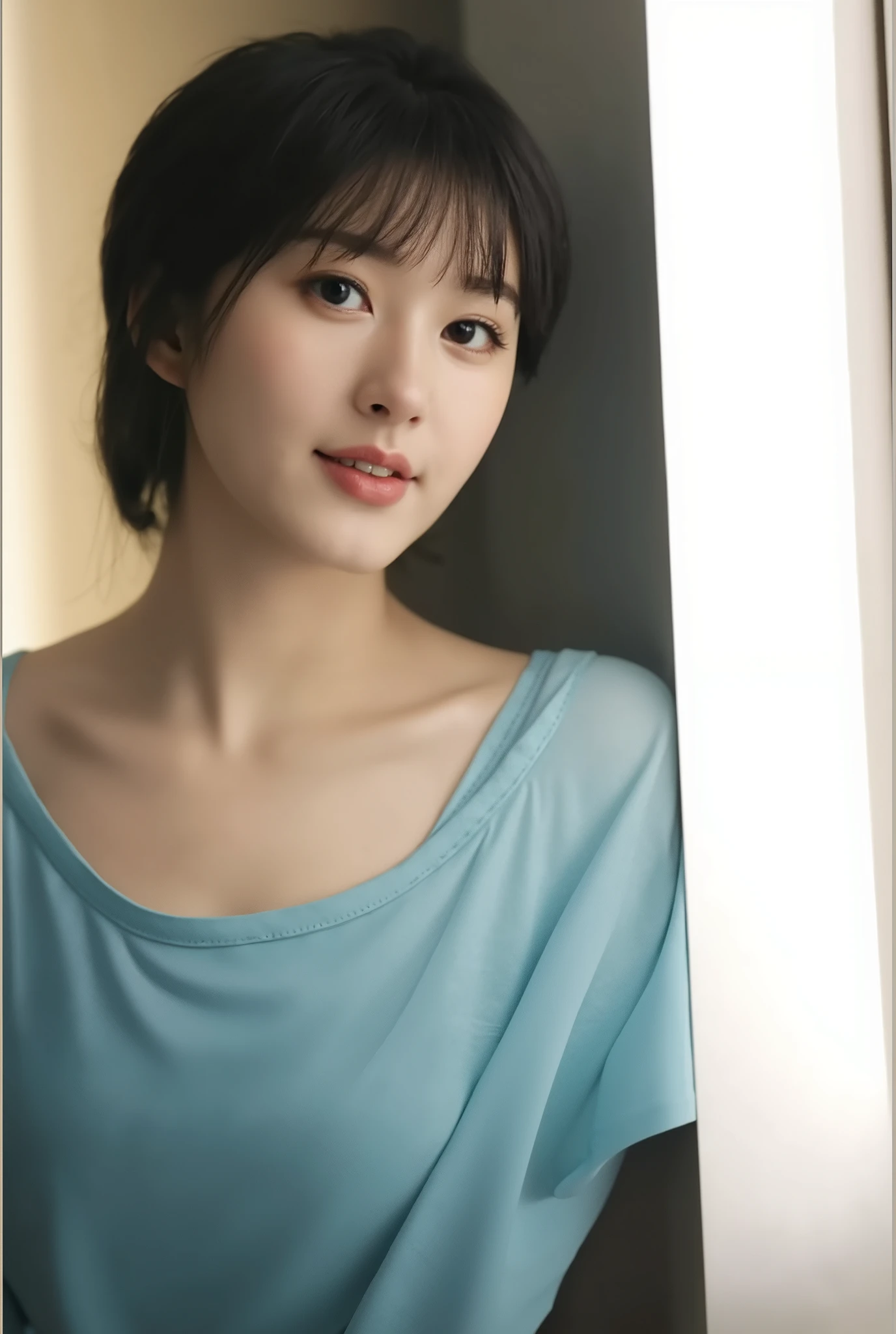 (Highest quality、Tabletop、8k、Best image quality、Award-winning works)、One beautiful woman、Beautiful and elegant wavy long hair、Beautiful black hair、(alone:1.2)、(Perfect colorful V-neck short sleeve knit:1.4)、(The simplest black background:1.4)、とてもBig Breasts、Accentuate your body lines、Beautiful and exquisite、look at me、(Perfect Makeup:1.1)、Bright lipstick、Ultra-high definition beauty face、Ultra HD Hair、Ultra HD Shining Eyes、Ultra High Resolution Perfect Teeth、Super high quality glossy lip、Accurate anatomy、Very beautiful skin、Glowing skin in ultra-high resolution、An elegant upright posture when viewed from the front、(very bright and vivid:1.3)、(Slender body:1.2)、(Cleavage:1.2)、(Big Breasts:1.2)、Shiny, Bright lipstick、(Face close-up:1.2)、(58-year-old:1.4)、(Wrinkled adult face:1.5)、(Randomly oriented body)、(West Shot)、