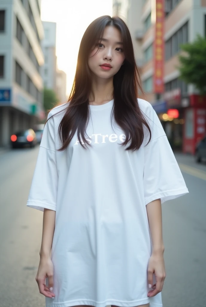 (Girl's body:Clothes that fit: detailed, Perfect Face,Big eyes、 Realistic shadows), Dark, Perfect body, Dynamic posture, Deserted urban background, (Highest quality, 超detailed, Realistic)