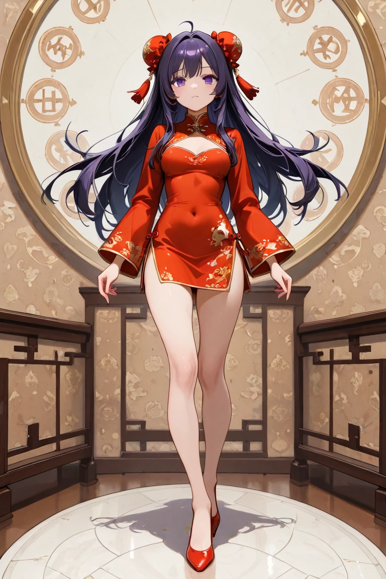 highest quality,Masterpiece,Big Breasts,Mini Chinese Dress,Thigh,Beauty,